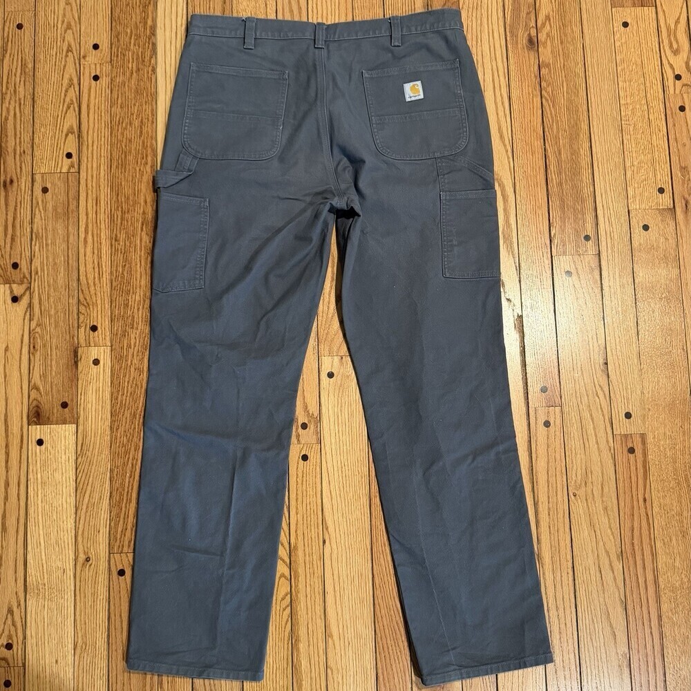 Carhartt Relaxed Straight Rugged Flex Duck Dungaree 38x34 103279 Gravel Gray - Picture 3 of 10
